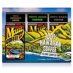 Maui Coffee 100 Hawaiian island Sampler ground